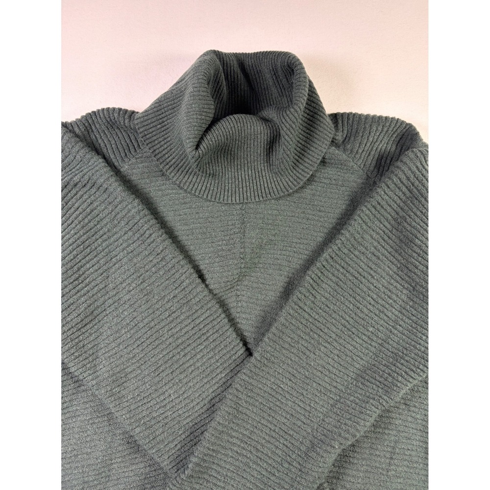 Kuhl Sweater Turtleneck Ribbed Knit Green Cabin Fall Minimalist Outdoor Women M